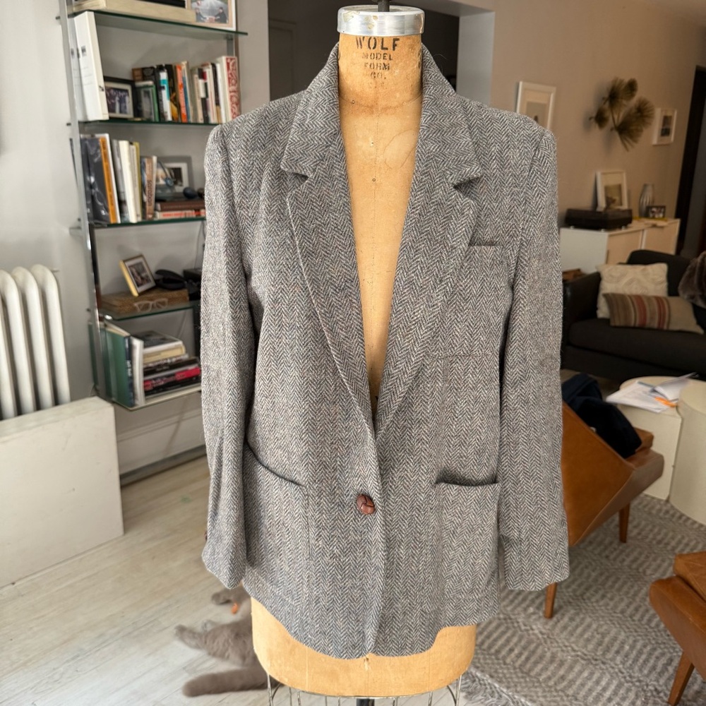 VTG Gray Herringbone Women's Blazer
